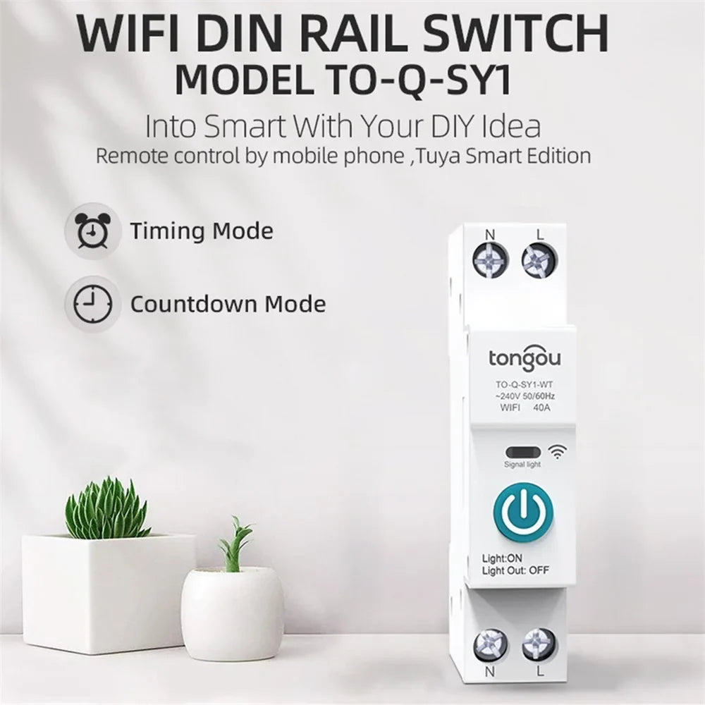 Graffiti WiFi Smart Switch Circuit Breaker Wireless Remote Control Remote Smart Home Phone Control Switch