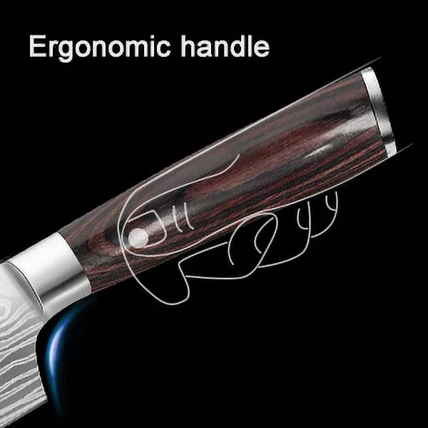 3PCS  Chef Knife, Professional Kitchen Knives,High Carbon Stainless Steel Chefs Knife Set, Ultra Sharp Blade, Ergonomic Handle and Gift Box for Home or Restaurant