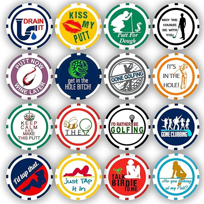 Golf Ball Marker Poker Chip Collection, 11.5 Gram Chips