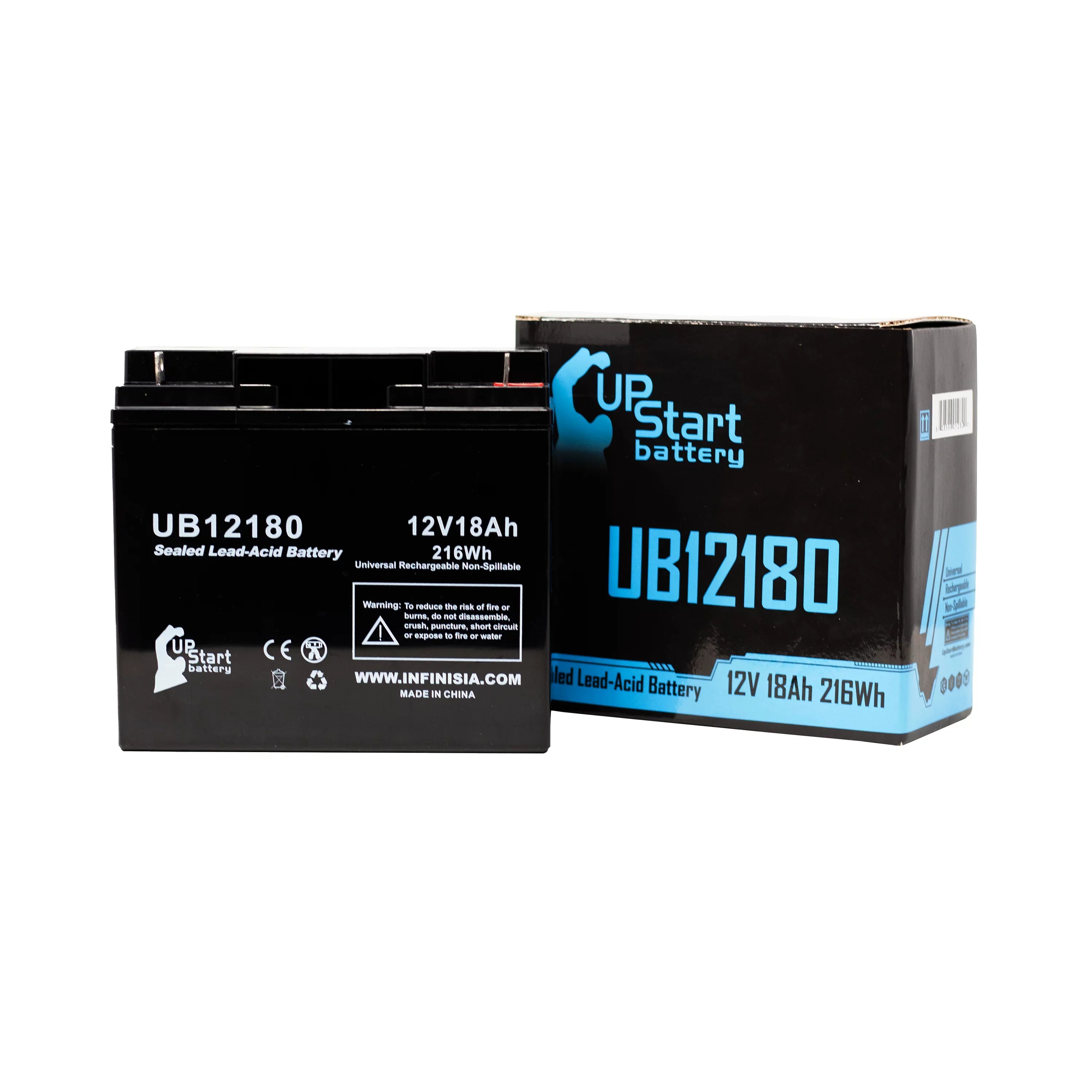 Compatible    CFP12V18UPS Battery - Replacement UB12180 Universal Sealed Lead Acid Battery (12V, 18Ah, 18000mAh, T4 Terminal, , )