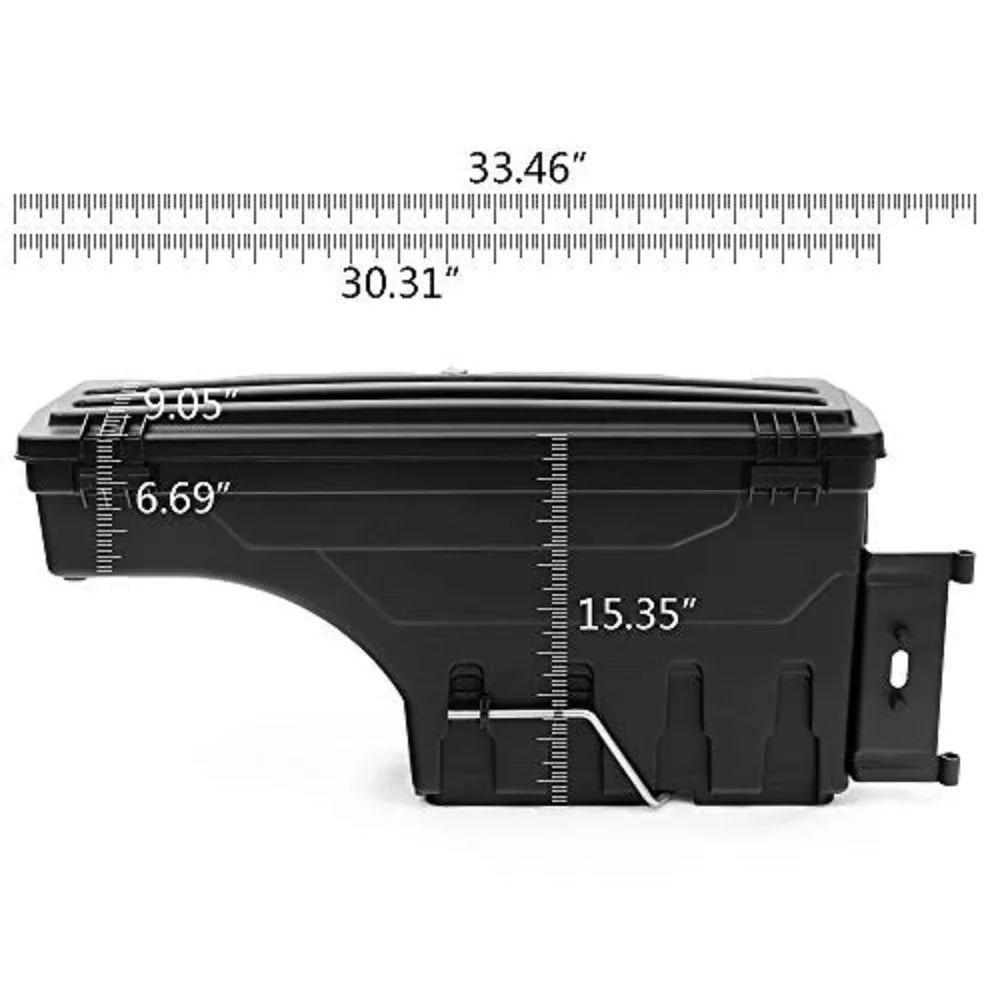 PIT66 Truck Bed Storage Box Toolbox Driver Left Side  Fit for Toyota Tacoma 2005-2020 Black