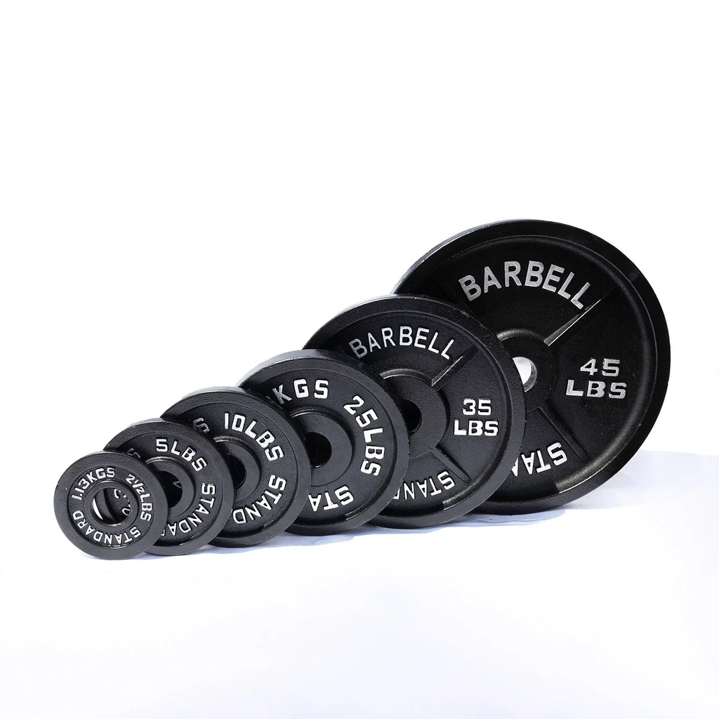 McCarty Fitness Supply Fortek 300 Lb Olympic Weight Plate Set and Barbell