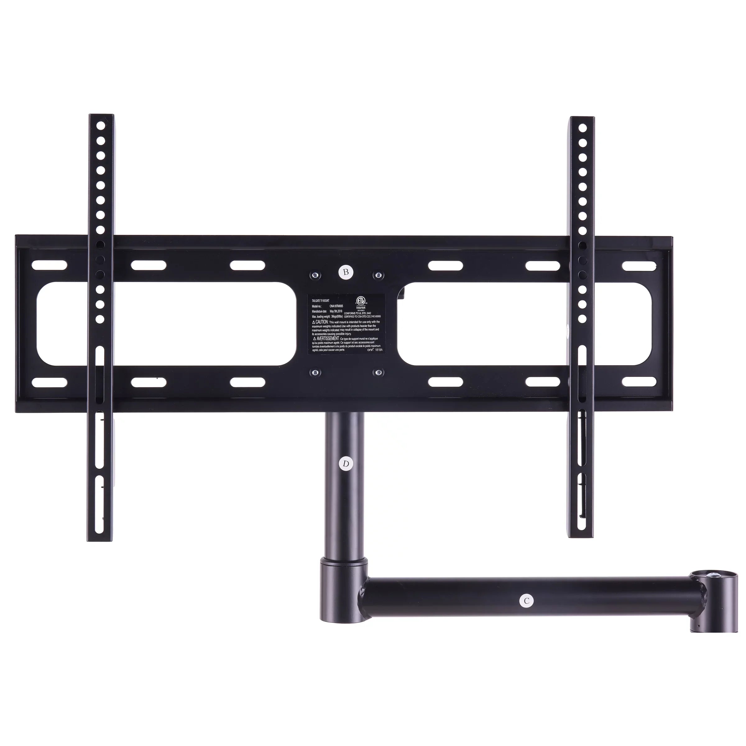 Tailgate Television Mount, Black for TVs 32"-60"