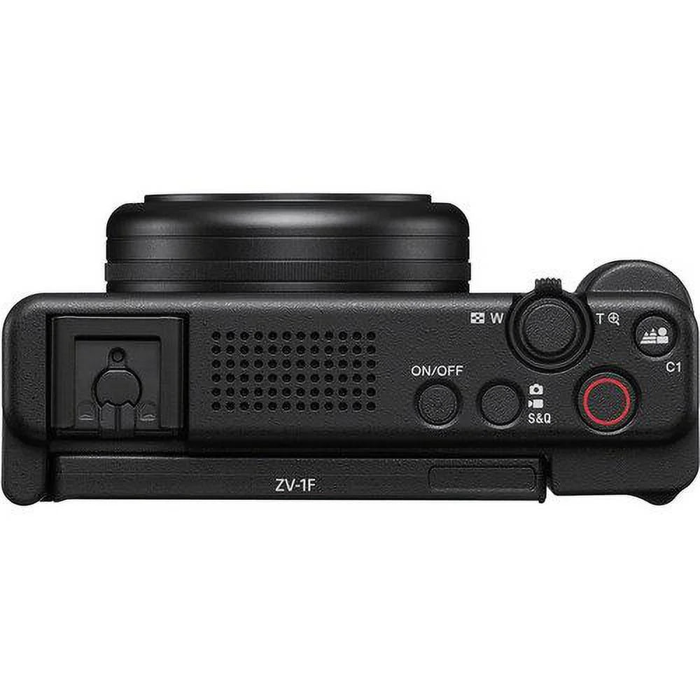 Sony -1F Vlogging Camera (Black) with SanDisk 64GB Memory Card + ZeeTech Accessory Bundle