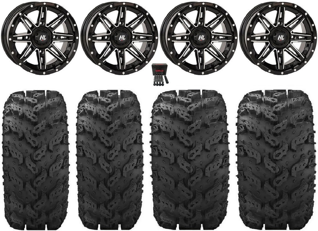 High Lifter HL22 14" Wheels Machined 26" Reptile Tires Kawasaki Teryx Mule