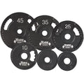 York Barbell  G2 Olympic Dual Grip Thin Line Cast Iron Plate- Black - 10 lbs