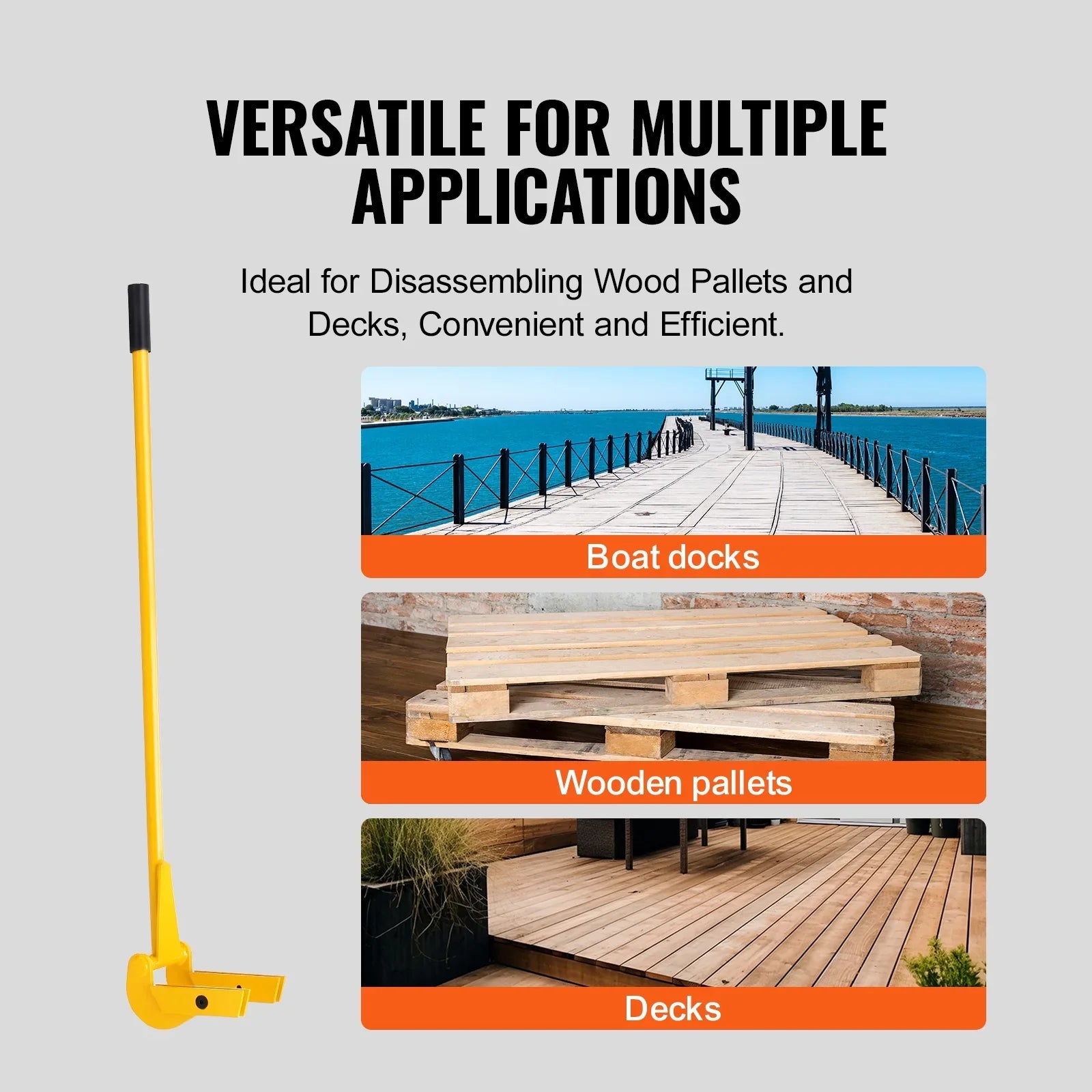 Pallet Buster Deck Wrecker Pallet Tool Pry Bar 41-Inch Handle 2000 lbs