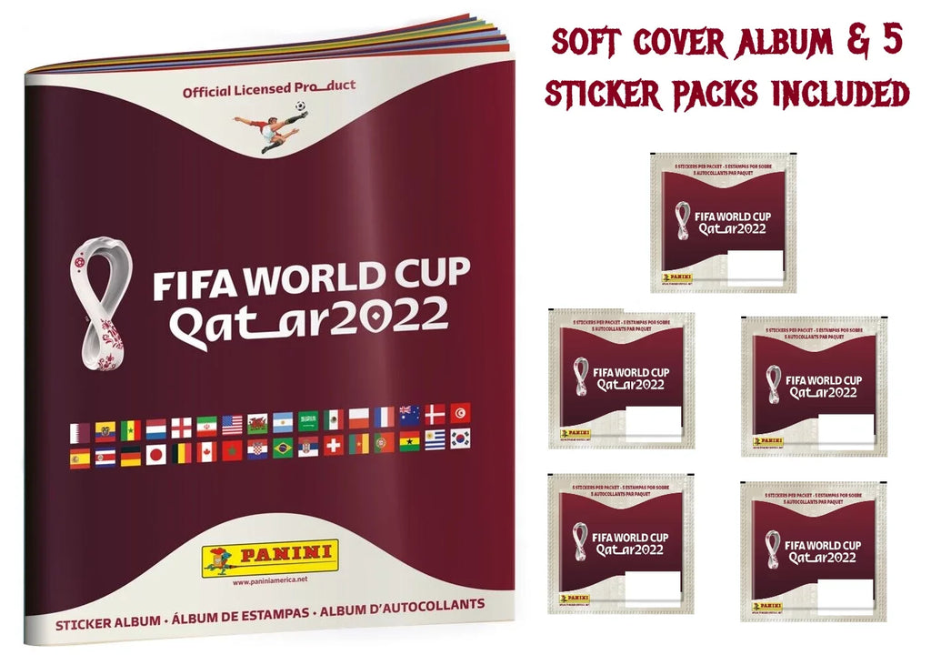 Panini Fifa World Cup Qatar 2022 Album With 5 Sticker Pack Included (Soft Cover)