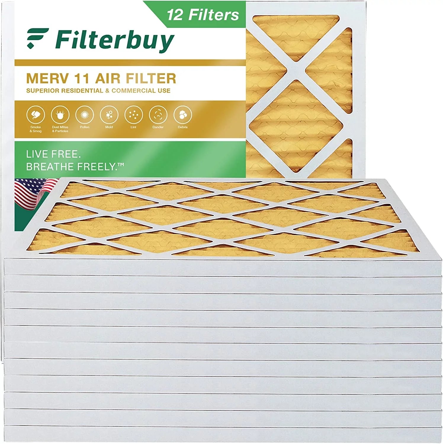 Filterbuy 30x30x1  11 Pleated   Furnace Air Filters (12-Pack)