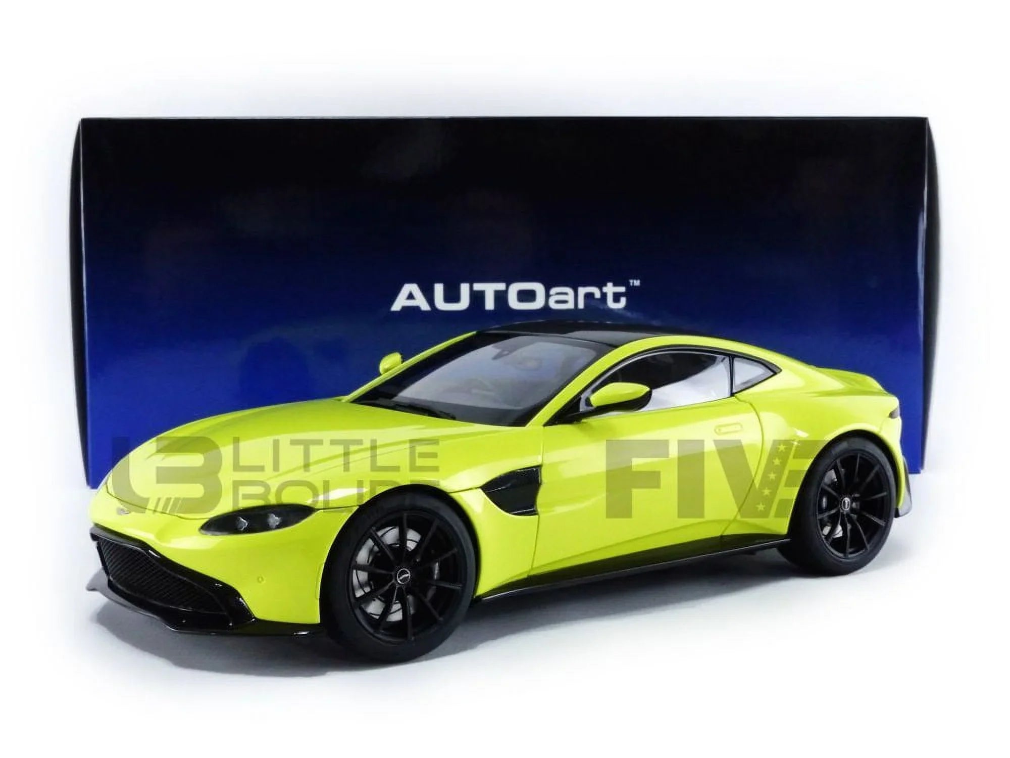 2019 Aston Martin Vantage  (Right Hand Drive) Lime Essence Green with Carbon Top 1/18 Model Car by Autoart