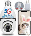 OwLUCK 3MP Light Bulb Security Camera 360° Outdoor & Indoor 5g-2.4ghz,Optiguard Light Bulb Camera Color