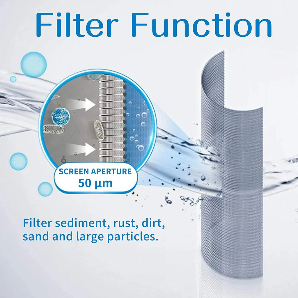 Roastove Spin Down Sediment Water Filter, Pre-Filter for Whole House, Contains Two 3/4" Push-to-Connect Fittings, Rated at 50 Micron