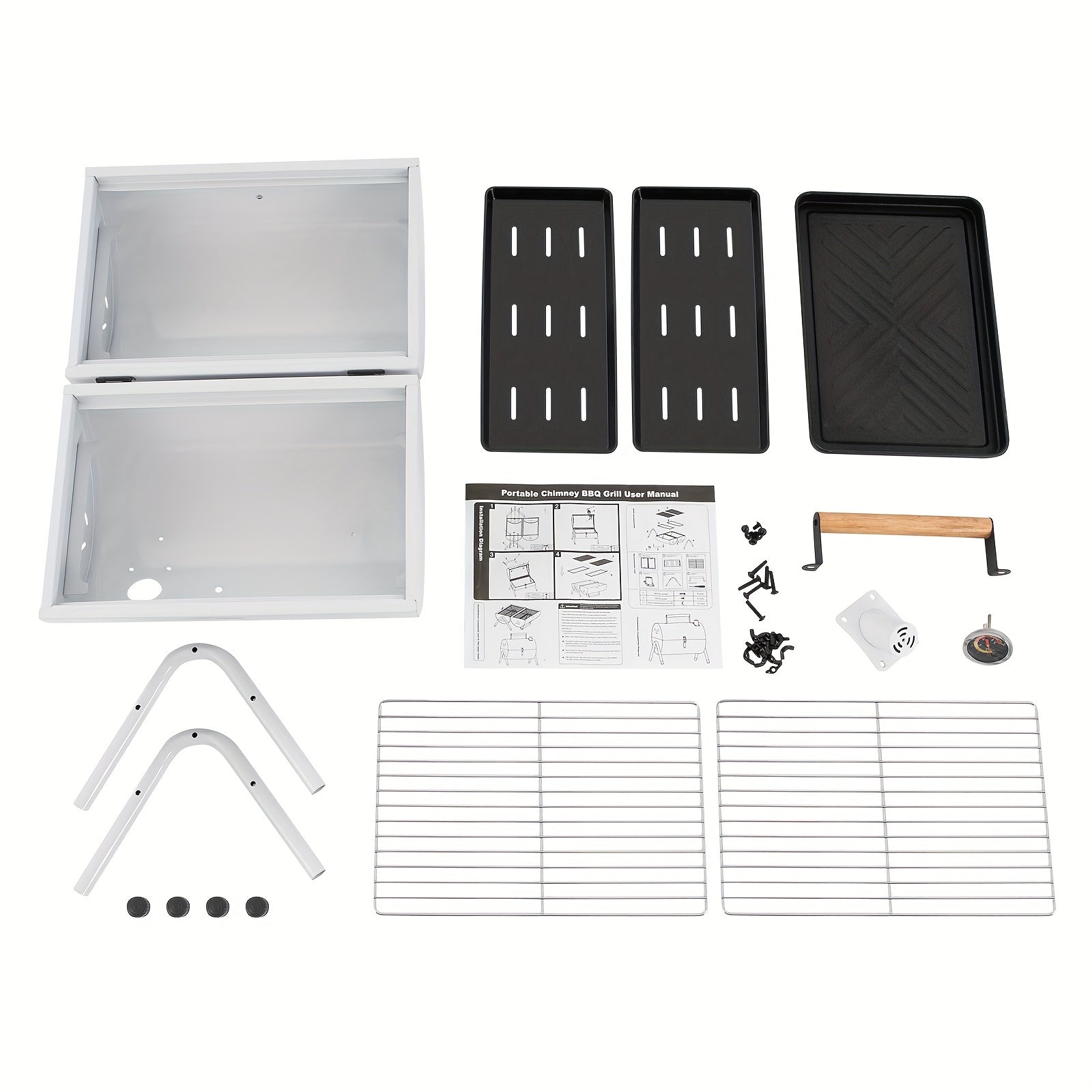 DFSDFGF32 White Multi-functional  Grill with Thermometer