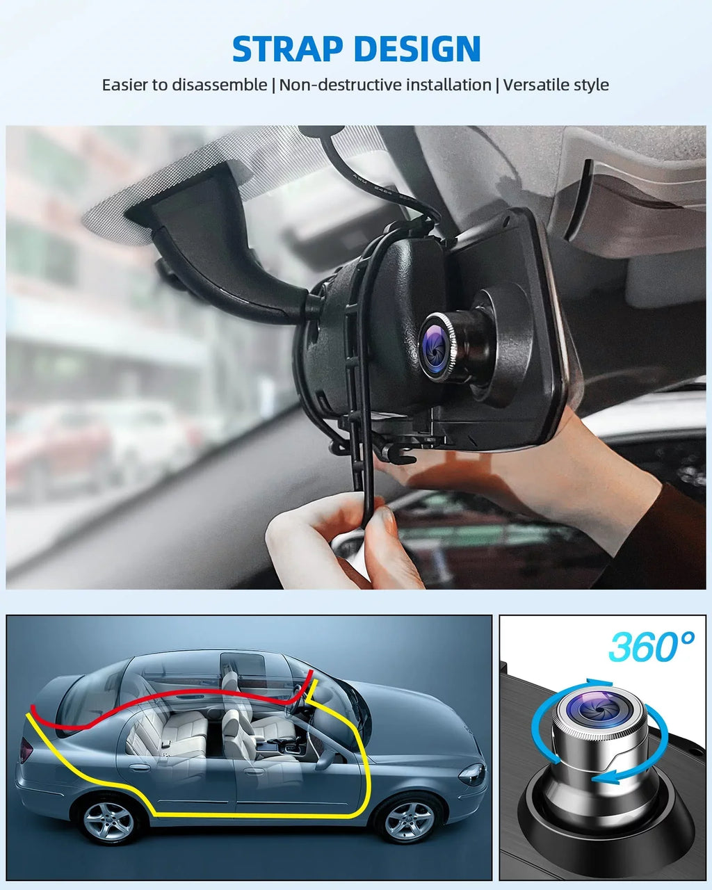 Dash Camera 1080P Mirror Dual Dash Cam Front and Rear,  7"  Touch Screen, Infrared Night Vision, Motion Detection, G-Sensor