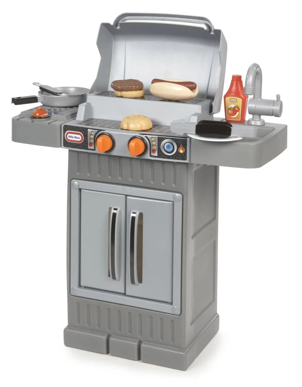 Little Tikes Cook 'n Grow  Grill 8-Piece Pretend Play Kitchen Toys Playset, Gray, For Kids Toddlers Boys Girls Ages 2 3 4+