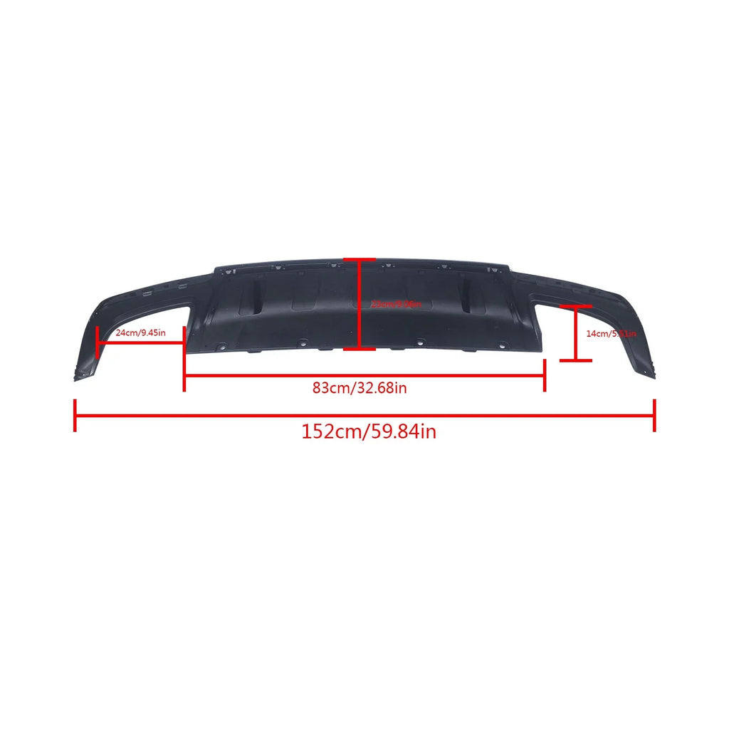 Rear Diffuser for 2015-2022 Chrysler 300  Back Lip Gloss Black Square Exhaust