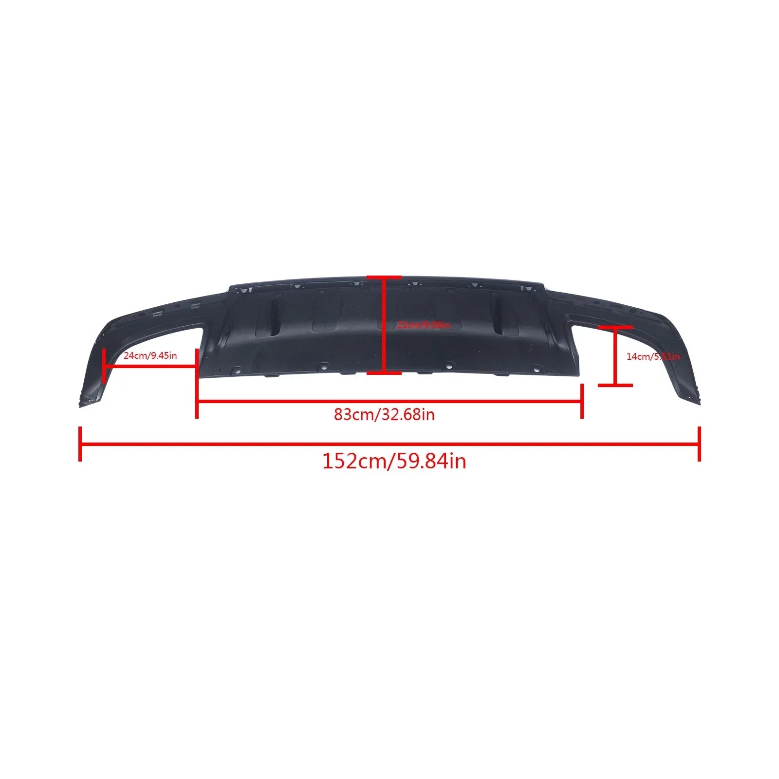 Rear Diffuser for 2015-2022 Chrysler 300  Back Lip Gloss Black Square Exhaust