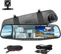 Mirror Dash Cam for Car, 4.3" Backup Smart Rearview Mirror Camera, Waterproof  1080P Front and Rear Wide Angle,