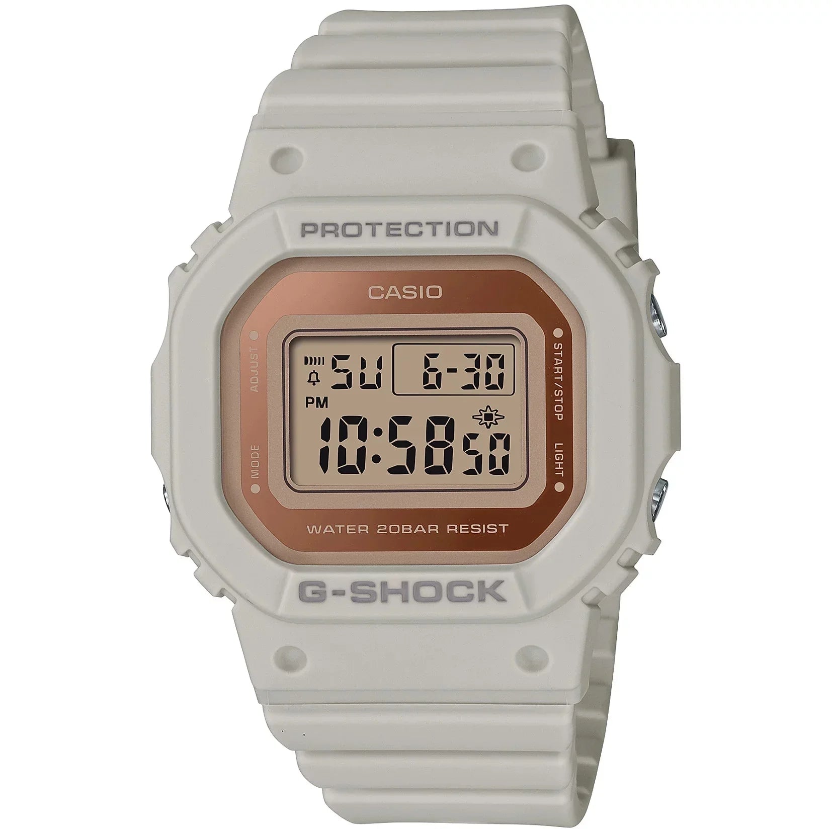 Women's Casio G-Shock Classic Digital Watch White Gold GMDS5600-8