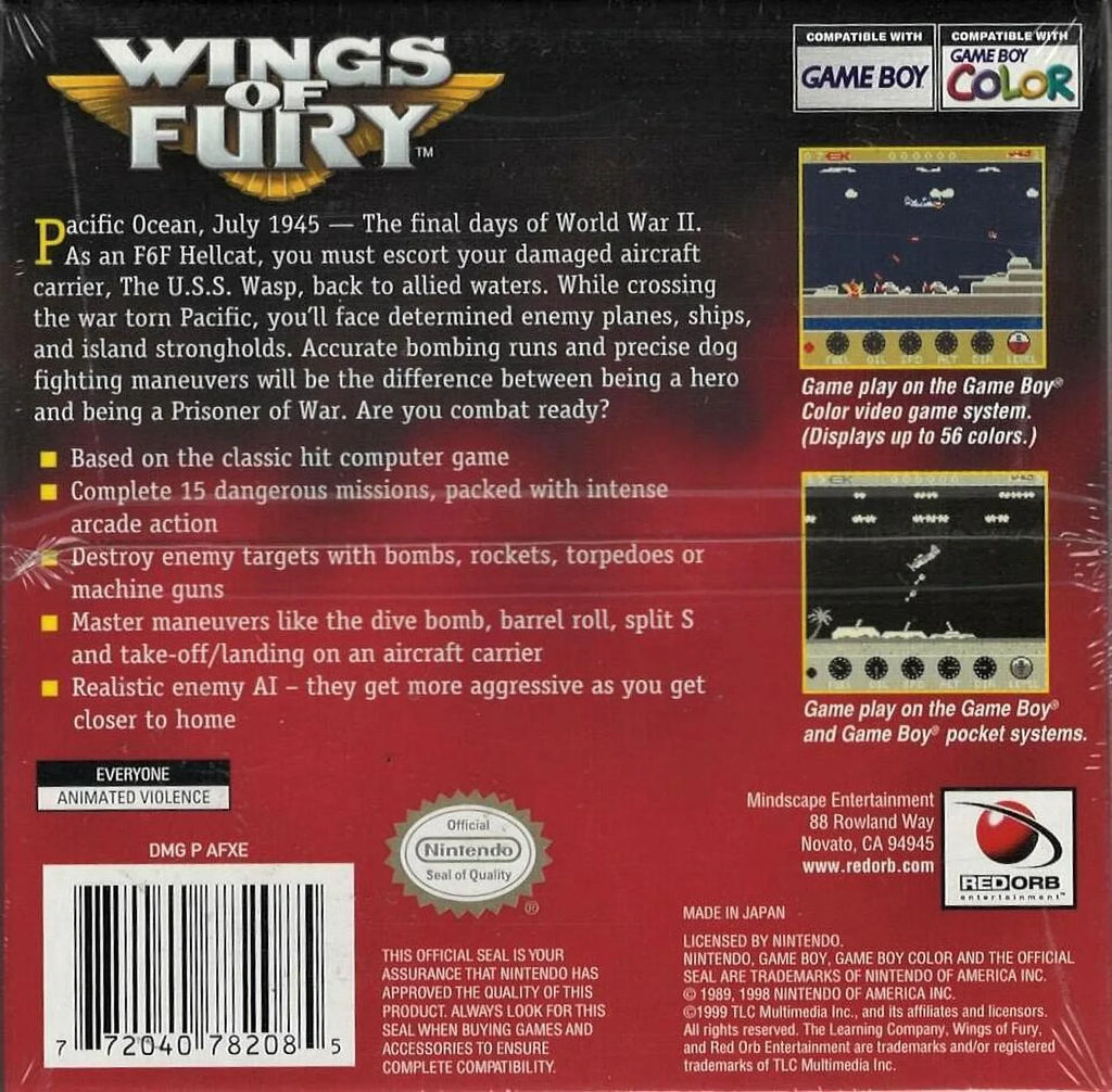 Wings Of Fury  (Brand New Factory Sealed  Version) Game Boy