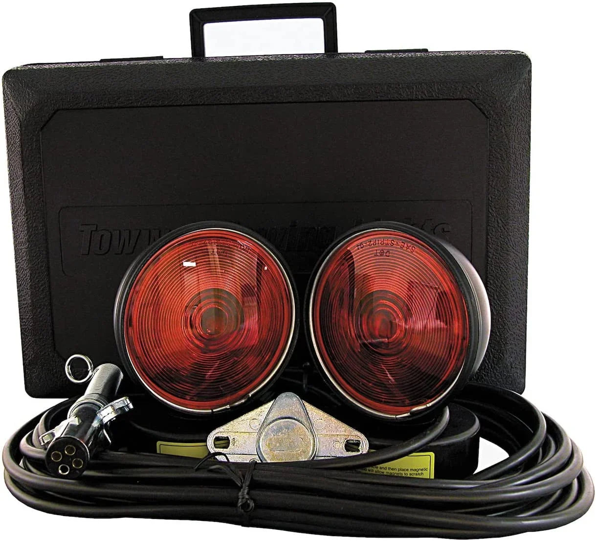 Custer Products CUPHDTL30B 30 ft. Cord 4 Round 70 Round Magnets  Towing Stock Box Plug