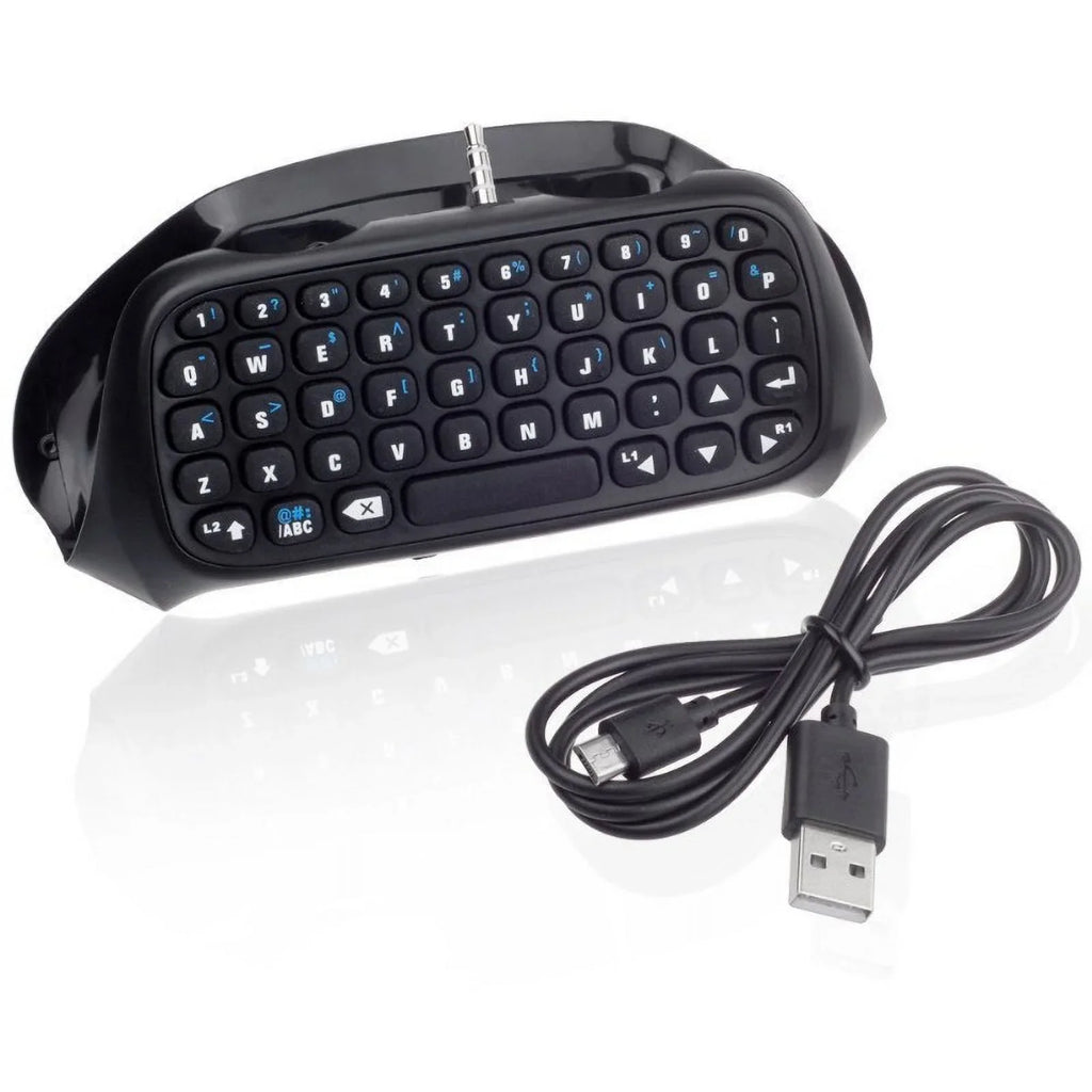 Wireless Mini Bluetooth Keyboard - Keypad Gamepad Joystick Text Messager Chatpad Adapter Compatible with Gaming Controller Black