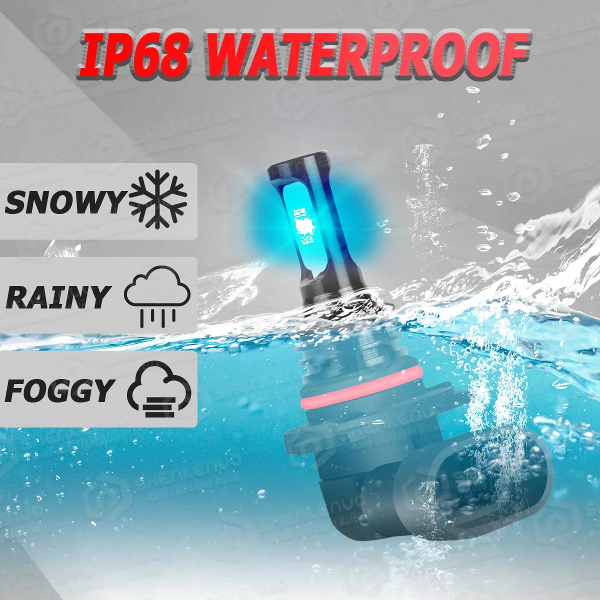 9005+H8/H9/H11 for Ford Explorer 2011-2015 Ice Blue Led Headlights Bulb Fog Light,,C07