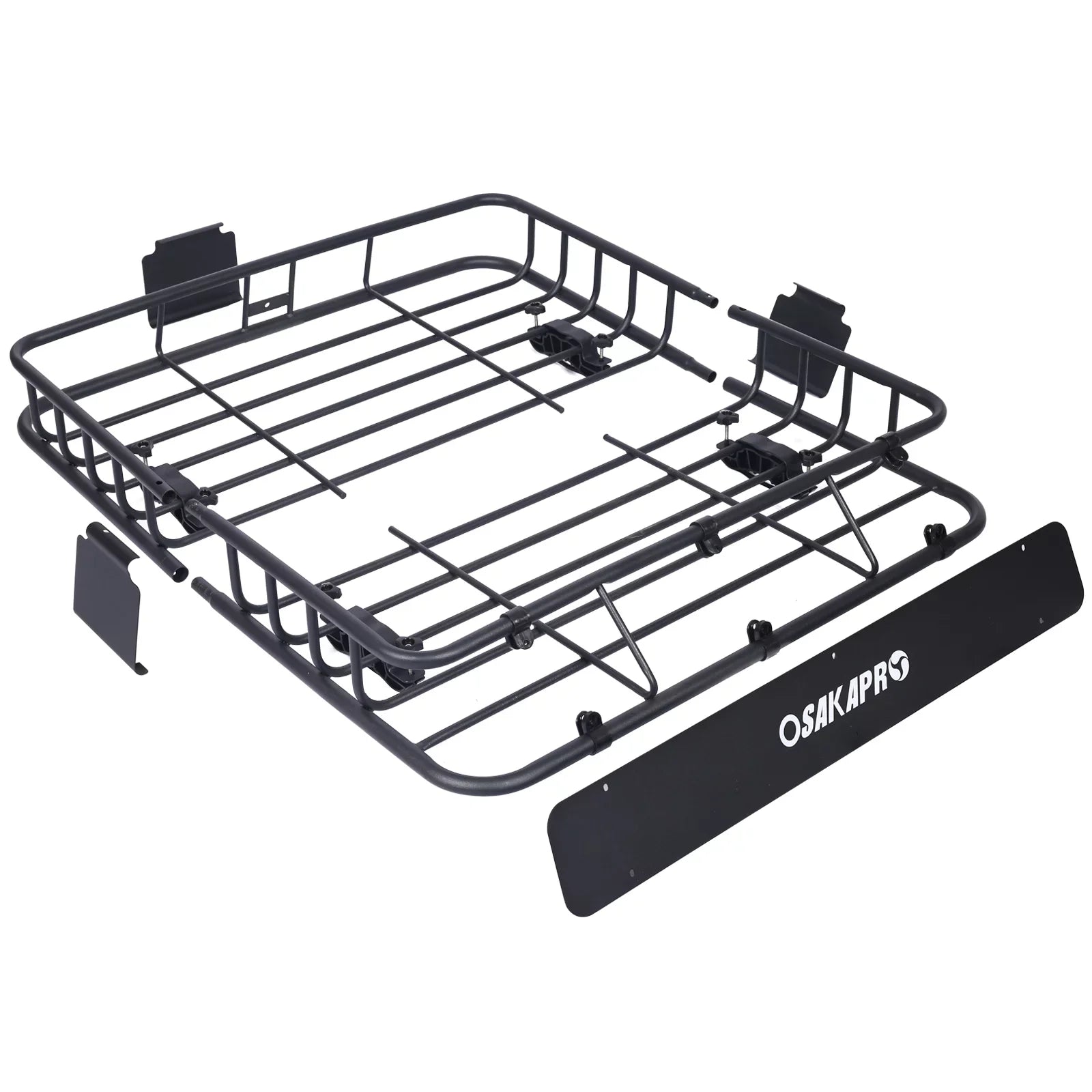 Universal Fit Black Steel Top Mount Roof Rack 43" Heavy-Duty Steel Weatherproof - Rooftop Cargo Carrier Basket