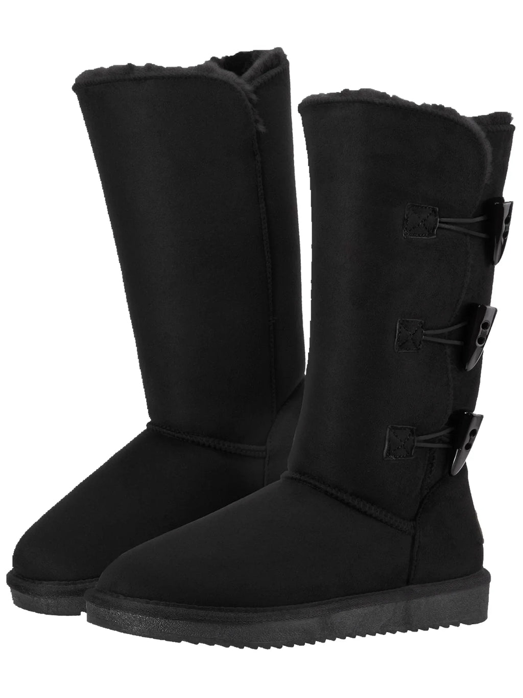 Winter Tall Boots for Women Snow Boot Button Fashion Black Boots Knee High Classic Slip On Boot Outdoor Shoes