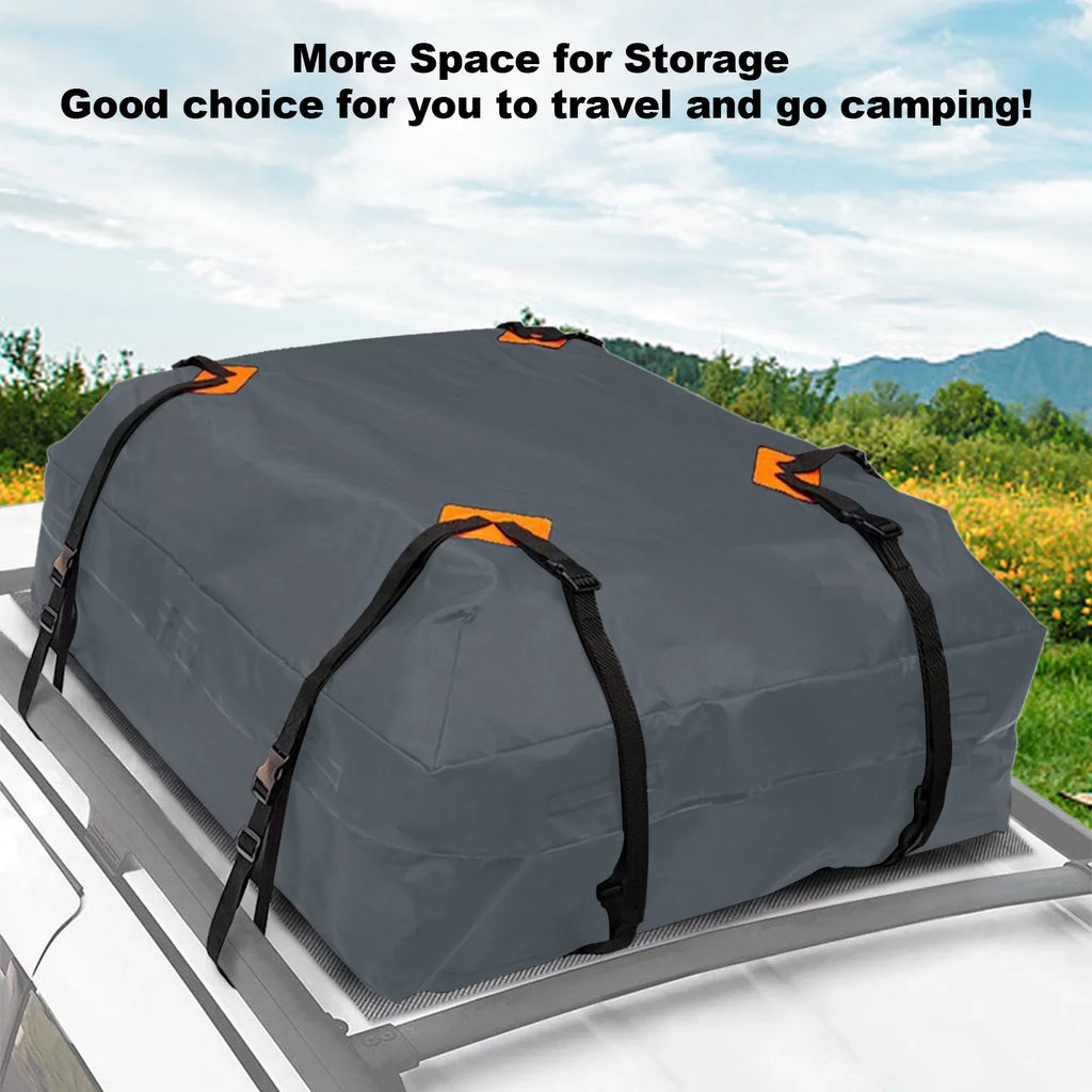 Gecheer Cargo Bag Car Roof Cargo Carrier Universal Luggage Bag Storage Cube Bag Thickened 600D Waterproof Gray for Travel Camping