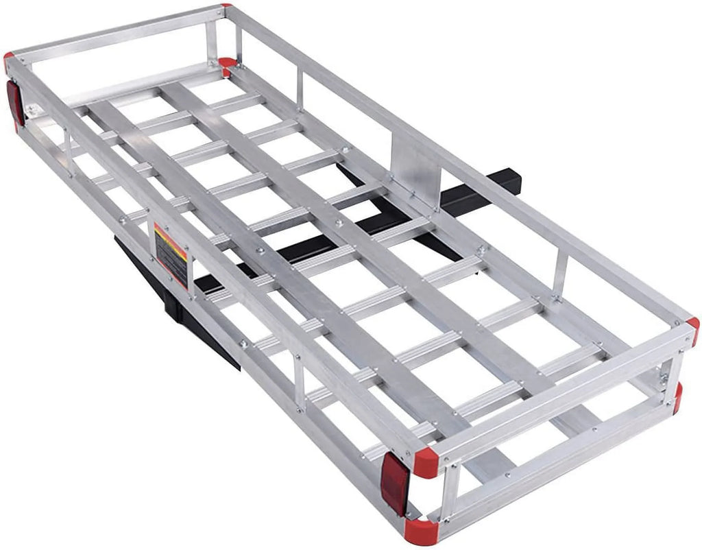 Hitch Cargo Carrier Fits 2” Receiver, 60” x 22” x 7” Mount Luggage Rack, Aluminum Trailer Vehicle Cargo Basket for , Truck, Car, 500LBS Capacity