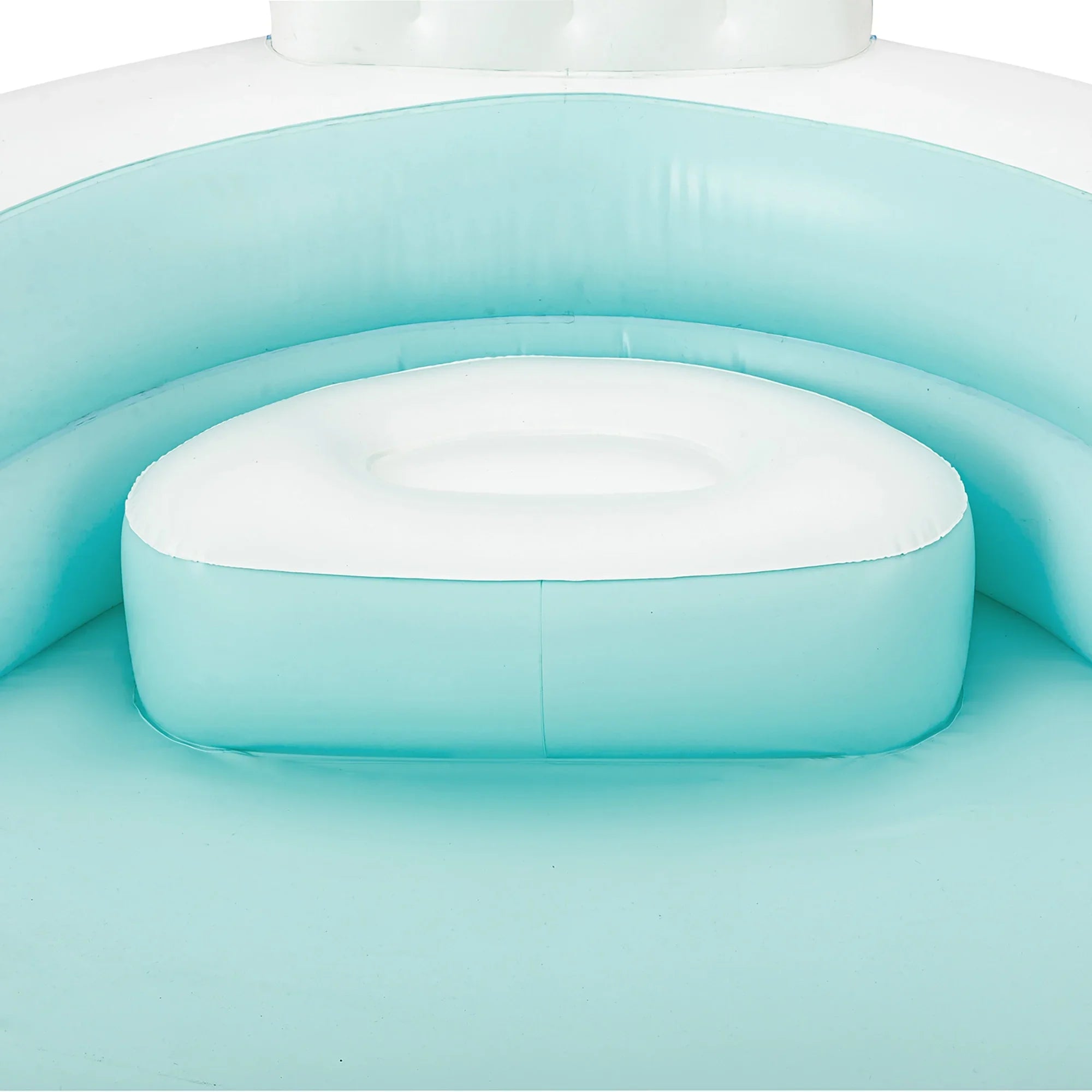 Funsicle: Shimmer Party Pool - 10ft Inflatable Lounge Pool, Teal & White, 120x110x18", Cup Holders, Comfortable Backrests, Outdoor Family Pool