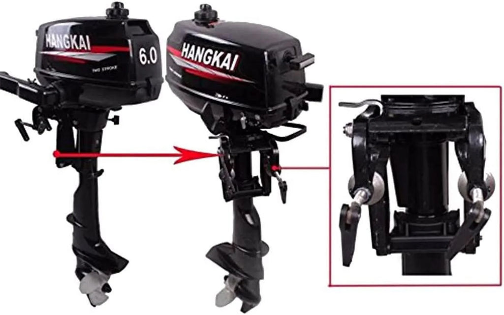 6  2-Stroke Outboard Motor Tiller Shaft Inflatable Fishing Boat Marine Engine Water Cooling  System
