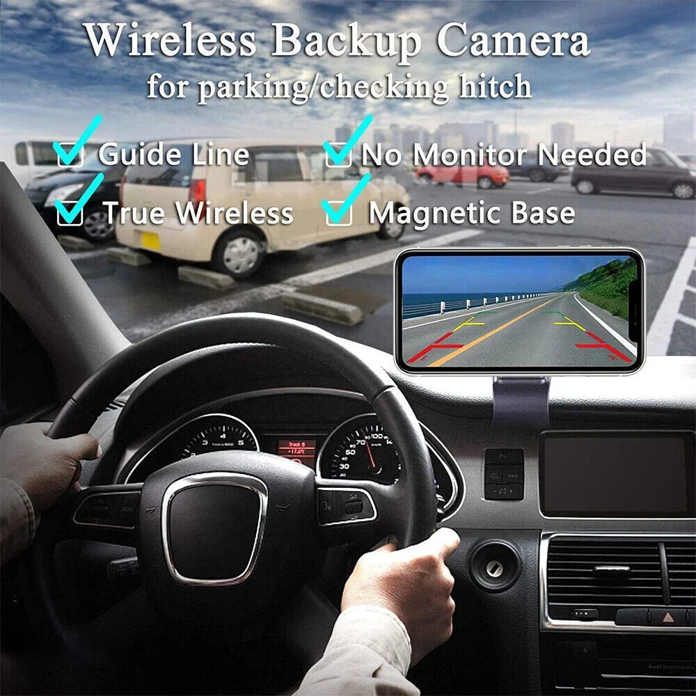 Paddsun Magnetic WiFi Wireless Backup Camera - 9600mAh Battery, Front/Rear View for Enhanced Vehicle Safety