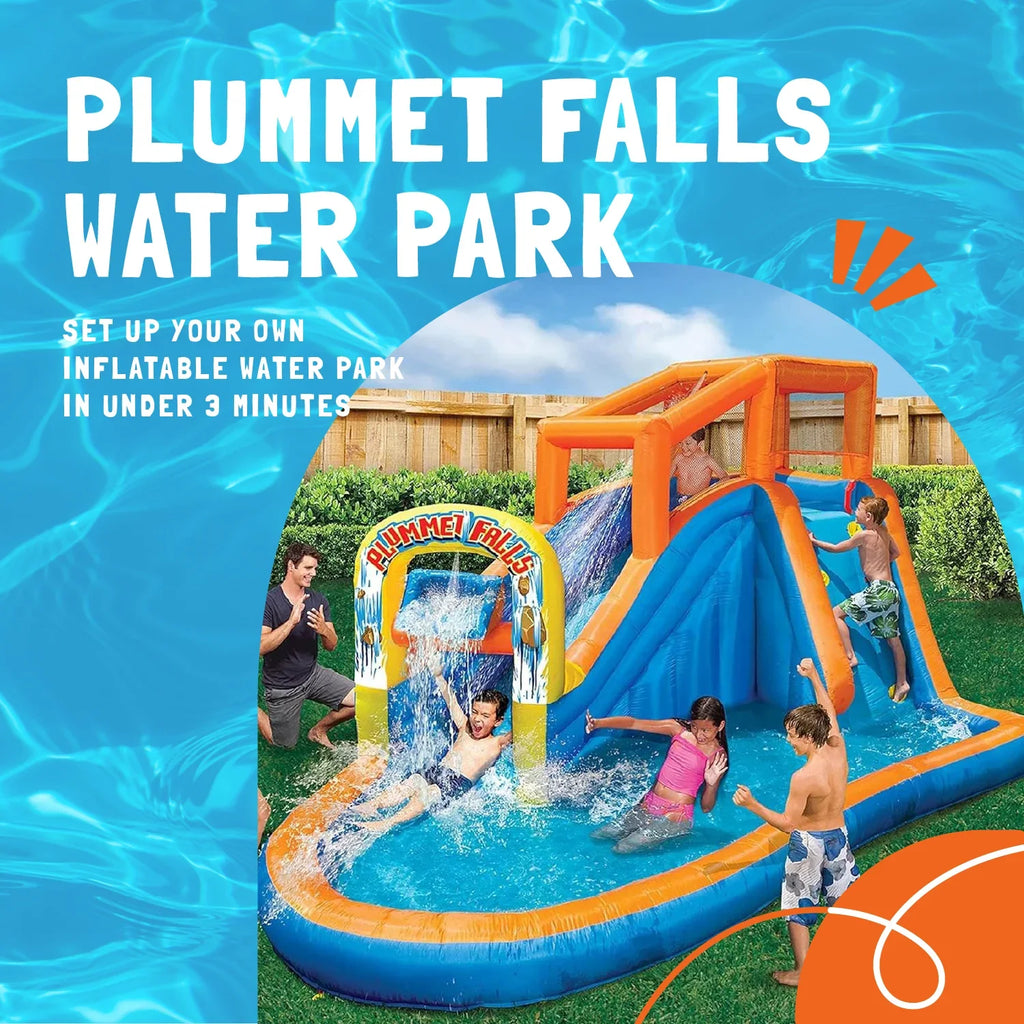 Banzai Plummet Falls Adventure Inflatable Outdoor Water Park Splash Pool