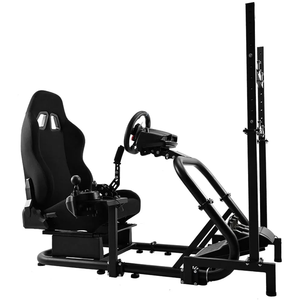 Supllueer G29 Racing Sim Cockpit with  Stand & Seat Fit Logitech G923 G920 Fanatec Thrustmaster