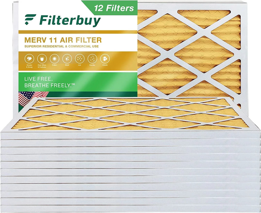 Filterbuy 10x32x1  11 Pleated   Furnace Air Filters (12-Pack)