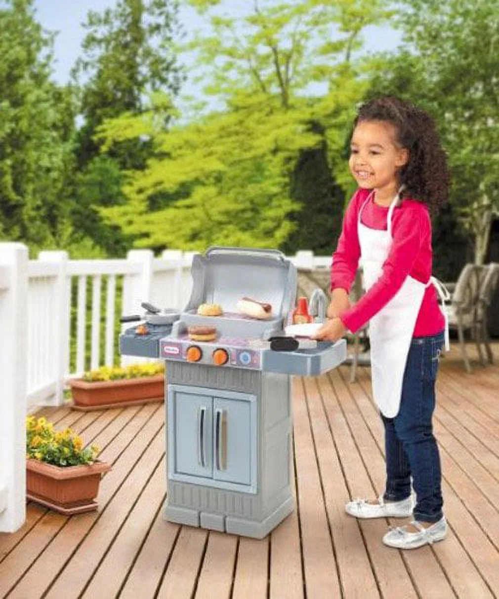 Little Tikes Cook 'n Grow  Grill 8-Piece Pretend Play Kitchen Toys Playset, Gray, For Kids Toddlers Boys Girls Ages 2 3 4+