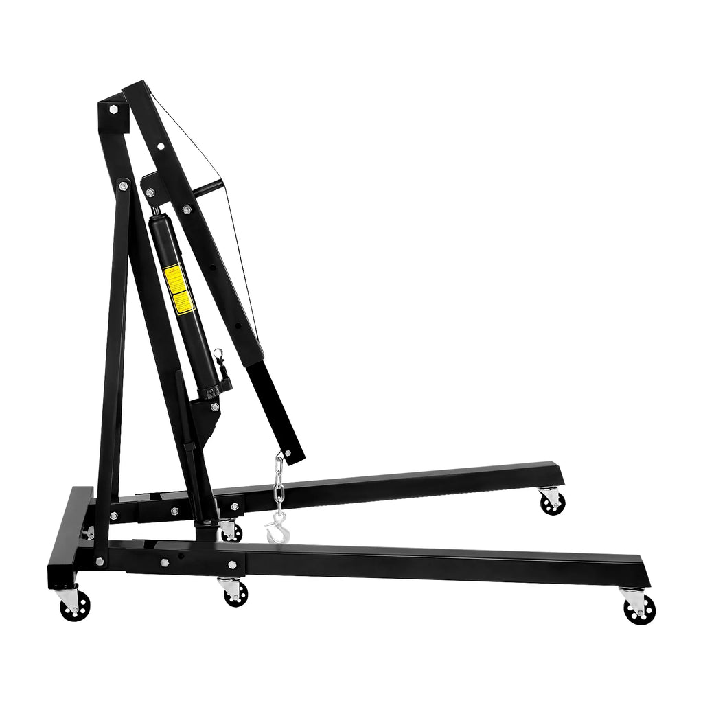 Folding Engine Crane 4400lbs, Lifting Capacity Shop Crane 2-ton, Hydraulic Engine Hoist, Cherry Picker With Telescopic Boom And Legs, Heavy Duty Steel Folding Shop Crane, Manual Engine Crane