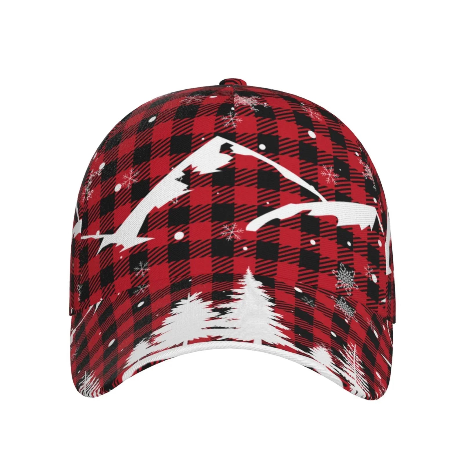 Balery Baseball Cap Adjustable Size for Running Workouts and Outdoor Activities All Seasons Dad Hat(Christmas Tree Buffalo Plaid)