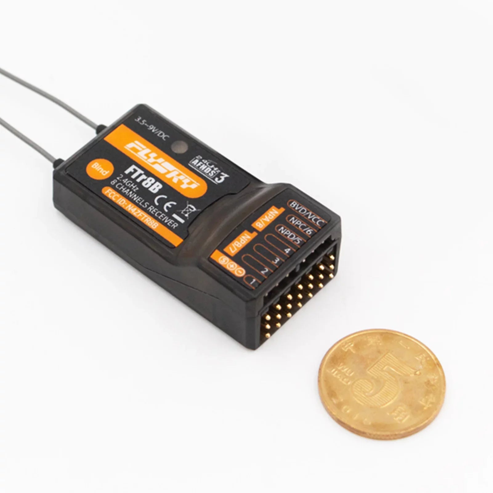 FTr8B 2.4GHz 8CH Receiver for  Airplane Helicopter Fixed Wing Glider Engineering Vehicle Drone Dual PWMPPMi.. Output Compatible with AFHDS3 Transmitters  Modules PL18 NB4