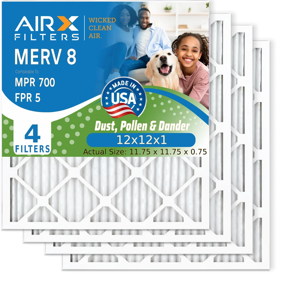 12x12x1 Air Filter  8 Comparable to  700 &  5 Electrostatic Pleated Air Conditioner Filter 4 Pack   Premium  Made 12x12x1 Furnace Filters by     .