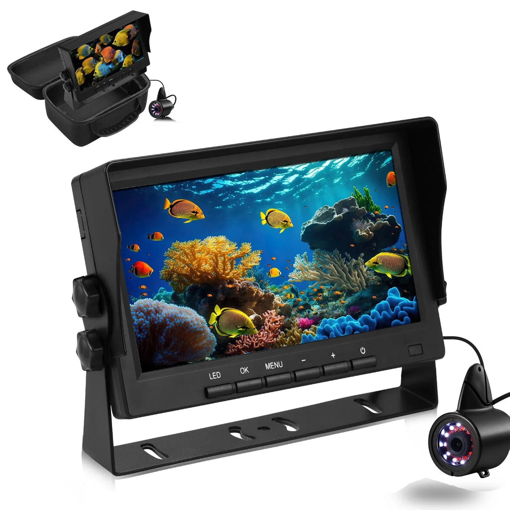 7 inch Ice Fishing Camera Underwater with Bracket Ice Fishing Fish Finder for Lake Boat Kayak Ice Fishing