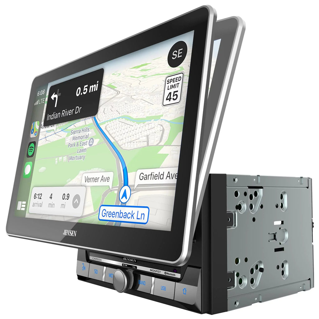 Jensen CAR1000 2 Din 10 in.  Mechlesss Carplay & Android Auto