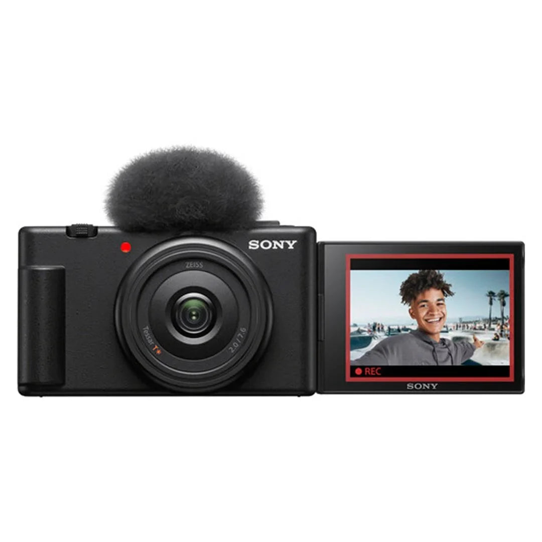 Sony -1F Vlogging Camera (Black) with 2 Pack SanDisk 64GB Memory Card + Tripod + Case + ZeeTech Accessory Bundle