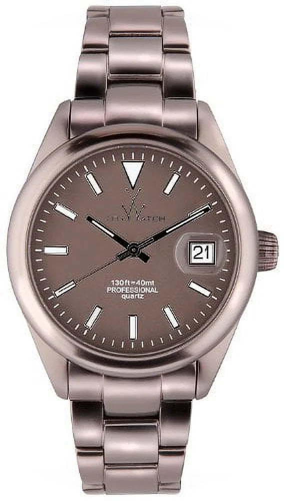 ToyWatch ME32PW Ladies "Metallic Stones" Pewter Color Aluminum Watch