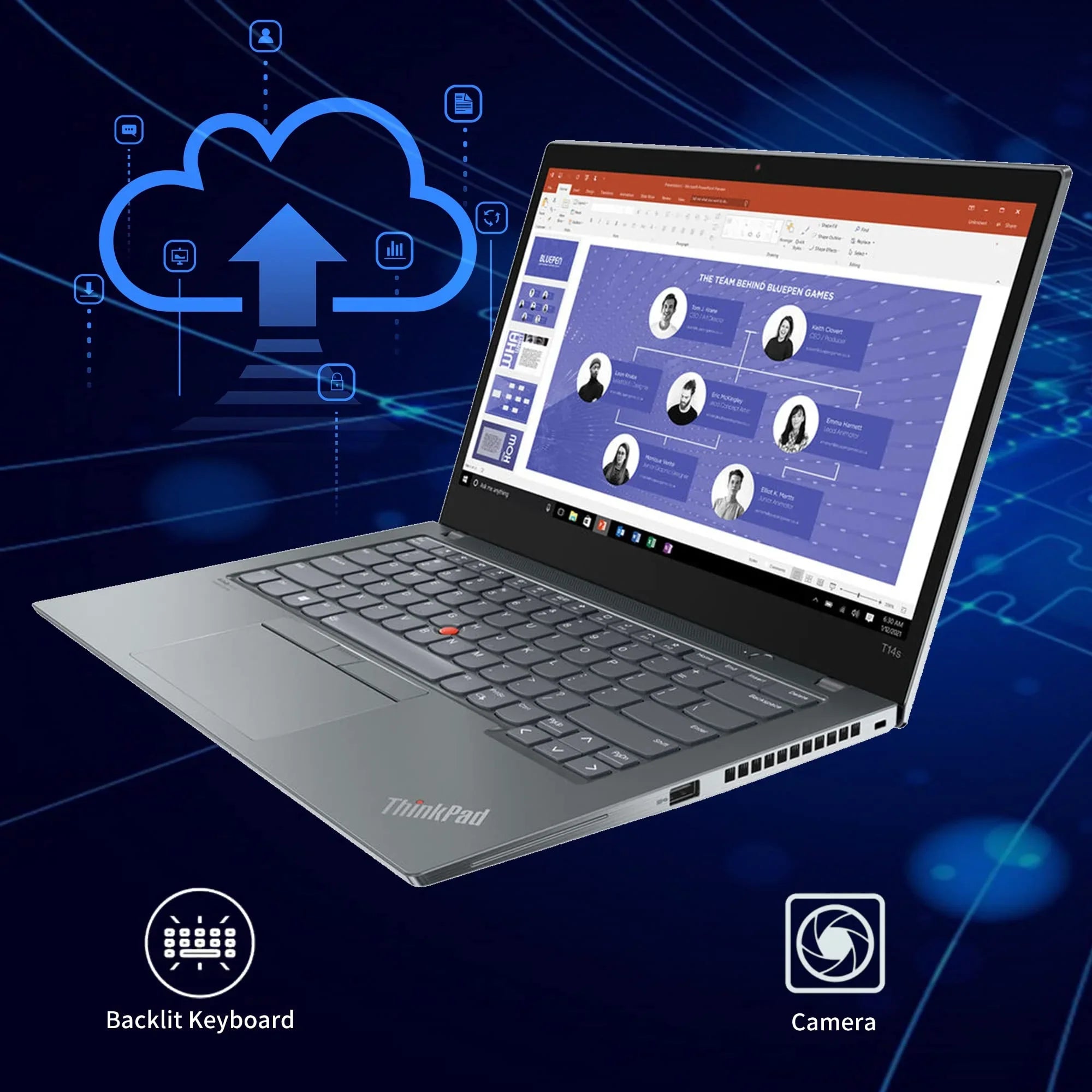 Lenovo ThinkPad T14s Gen 2 14"  Touchscreen Laptop, Intel 11th Gen i7-1165G7, 16GB , 512GB PCIe , Backlit Keyboard, WiFi 6, , Storm Gray, Win 10 Pro, 32GB Hotface  Card