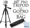 60" Inch Pro Series Professional Camera Tripod Goes For All GoPro  Cameras,  Digital Cameras and Camcorders + eCostConnection Microfiber Cloth
