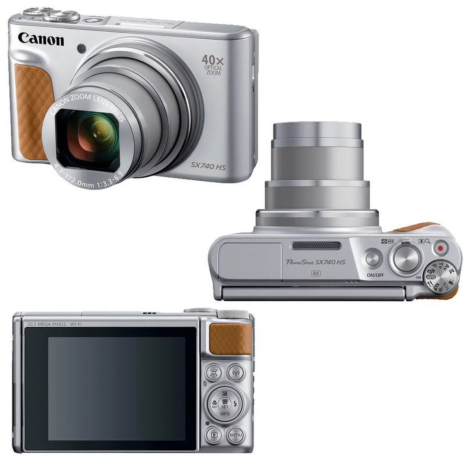 Canon PowerShot SX740 20.3MP 20.3MP  Digital Camera Silver with 32GB Memory Card