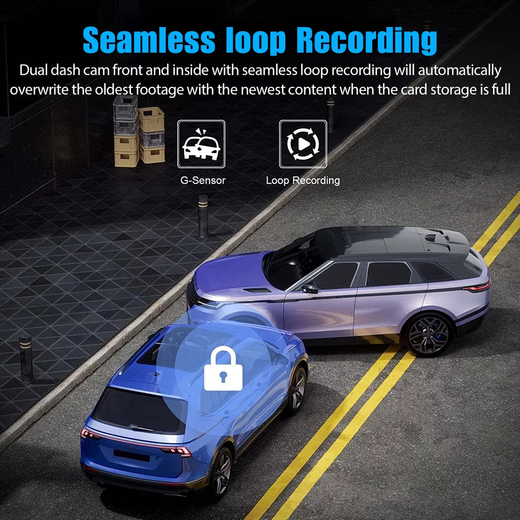 Dash Cam Front and Rear,  3 Channel Dual Dash Camera, 1080P  Screen Car Camera  Backup Cam with Night Vision